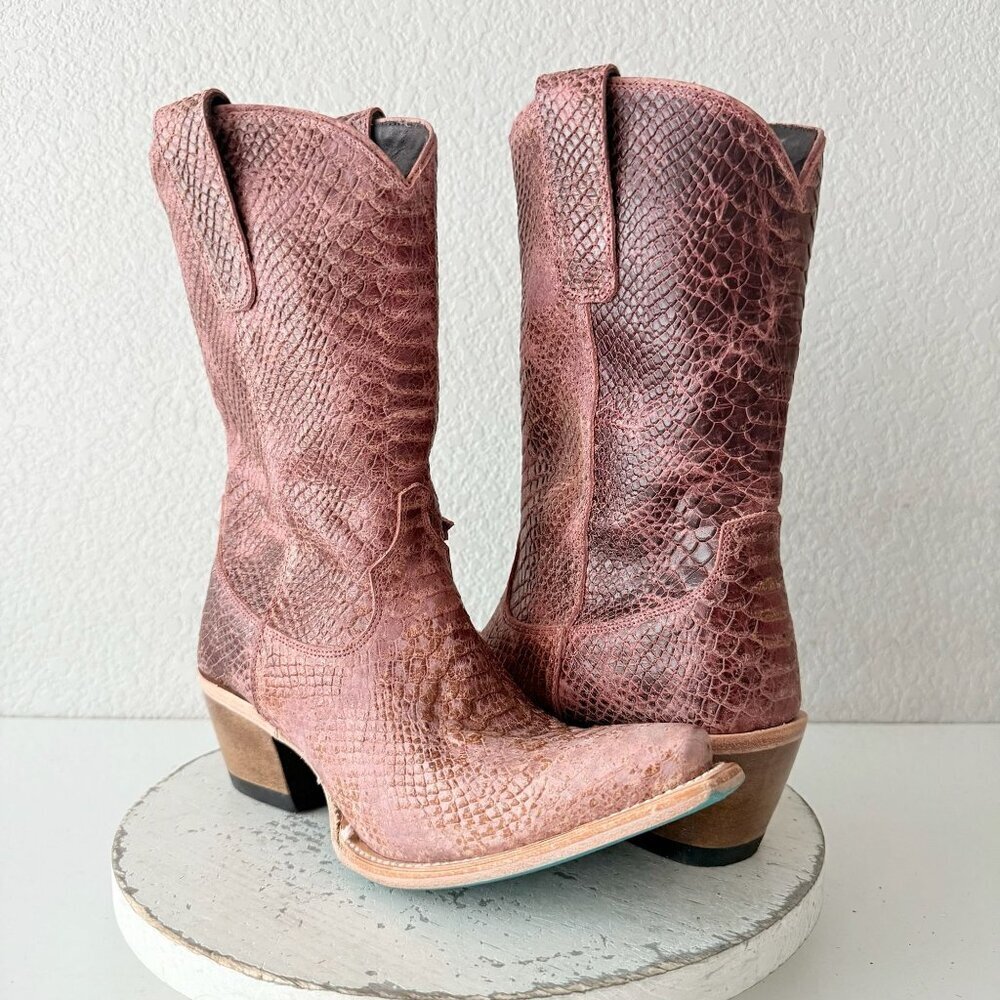 Lane NICE VICE Womens PInk Cowboy Boots Western Midi Calf Snip Toe Size 9.5